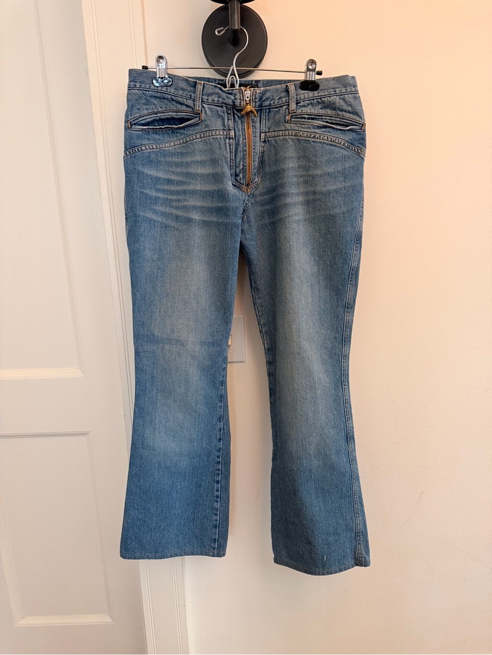 Just Cavalli Women's Light Blue Flare Jeans with Front Zip